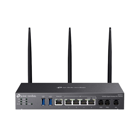TP-Link DR3650v Omada AX3000 Wi-Fi 6 Gigabit Desktop DSL Gateway, 574Mbps@2.4GHz + 2402Mbps@5GHz(HE160), VDSL2 35b 350/60, VoIP By TP-LINK - Buy Now - AU $342.69 At The Tech Geeks Australia