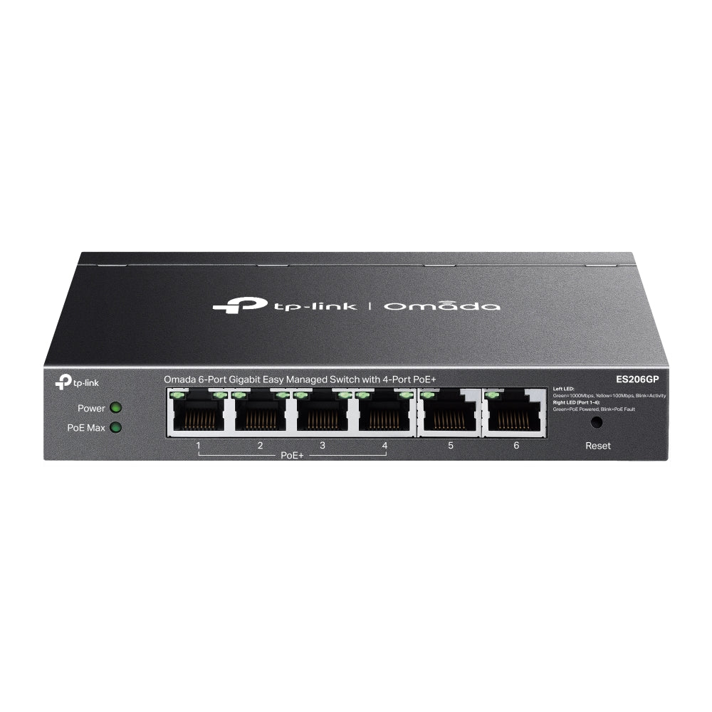 TP-Link ES206GP Omada 6-Port Gigabit Easy Managed Switch with 4-Port PoE+, Fast PoE, Perpetual PoE, Flow Control, Loopback Detection, Port Isolation, By TP-LINK - Buy Now - AU $81.90 At The Tech Geeks Australia