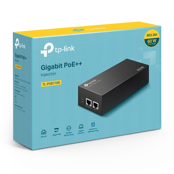 TP-Link TL-POE170S Omada PoE++ Injector, 2 Gigabit Ports, 802.3af/at/bt, Integrated Power Supply, Wall Mountable, Plug & Play By TP-LINK - Buy Now - AU $63.53 At The Tech Geeks Australia