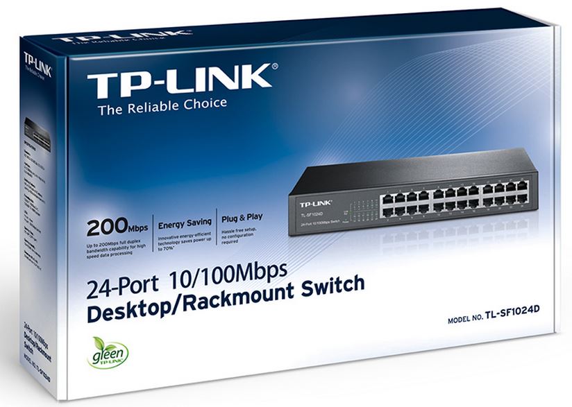 TP-Link TL-SF1024D 24-Port 10/100Mbps Rackmount Unmanaged Switch energy-efficient Supports MAC 13-inch Desktop steel case 4.8 Gbps Switching Cap By TP-LINK - Buy Now - AU $78.16 At The Tech Geeks Australia