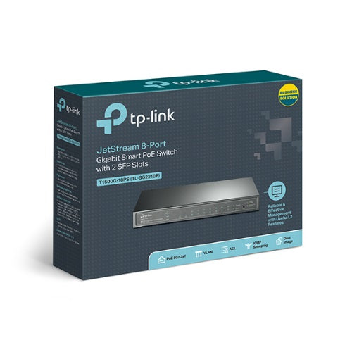 TP-Link SG2210P 8-Port Gigabit Smart PoE Switch with 2 SFP Slots L2/L3/L4 QoS and IGMP Snooping WEB/CLI Managed 53W, Fanless, Omada SDN By TP-LINK - Buy Now - AU $166.61 At The Tech Geeks Australia