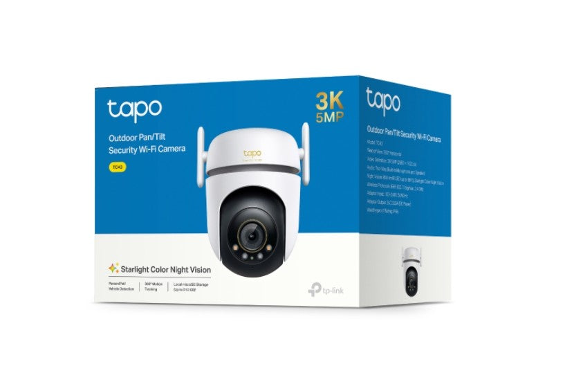 TP-Link TC43 Outdoor Pan/Tilt Security Wi-Fi Camera, 3K 5MP Live View, Starlight Colour Night Vision, 360Â° All-Round Protection By TP-LINK - Buy Now - AU $137.12 At The Tech Geeks Australia