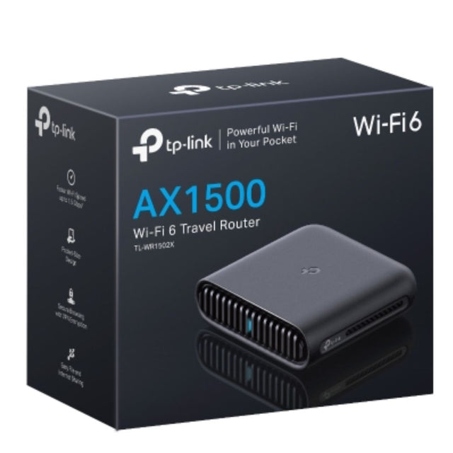 TP-Link TL-WR1502X AX1500 Wi-Fi 6 Travel Router, 1201 Mbps at 5 GHz + 300 Mbps at 2.4 GHz, 2— Internal Antennas, 1— Gigabit WAN Port + 1— Gigabit LAN By TP-LINK - Buy Now - AU $101.44 At The Tech Geeks Australia
