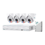 Omada T8S4-4T - TP-Link Omada 8MP Turret PoE Security Camera System with 4TB HDD, 4 Cameras and 16-Channel NVR