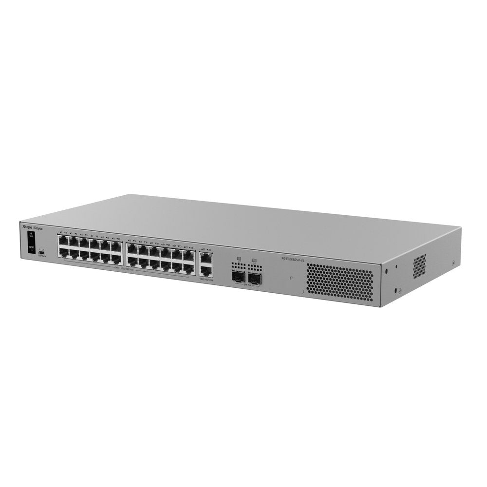 RG-ES228GS-P-V2 - Ruijie Reyee 24-Port Gigabit PoE+ Cloud Managed Switch with 2 x Gigabit RJ45, 2 x SFP, 370W