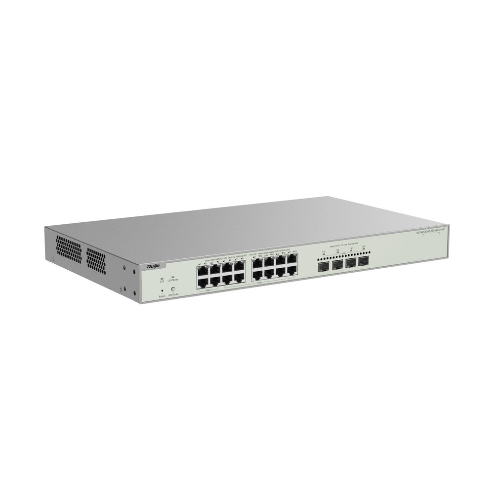 RG-NBS3300-16MG4XS-HP - Ruijie Reyee 16-Port Multi-Gigabit Layer 2 Managed Switch with 4 x PoE++ Ports, 12 x PoE+ Ports and 4 x SFP+ Uplink Ports