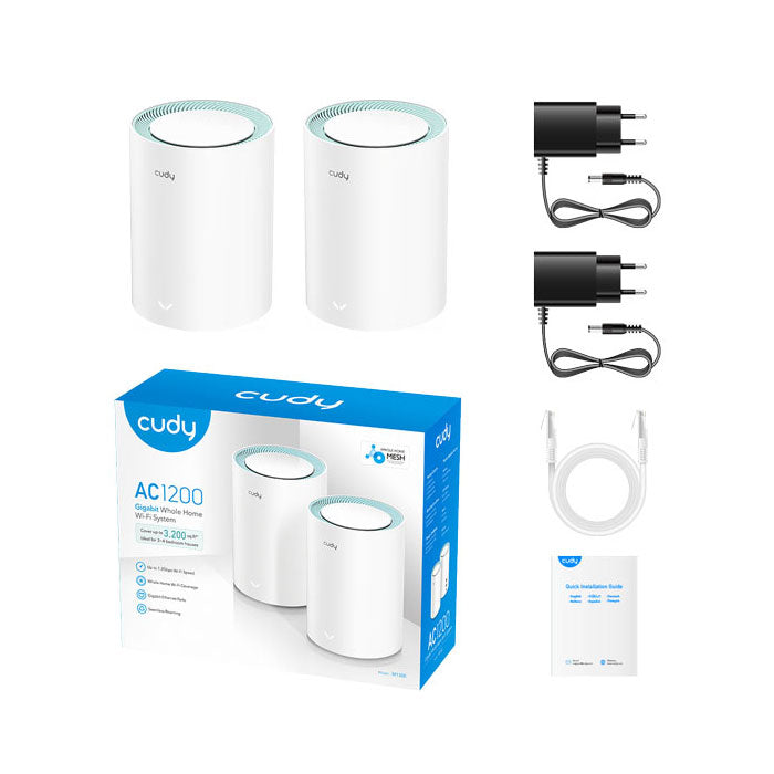 Cudy M1300 AC1200 WiFi Gigabit Mesh Solution with Gigabit Port (2-Pack) By Cudy - Buy Now - AU $152.59 At The Tech Geeks Australia