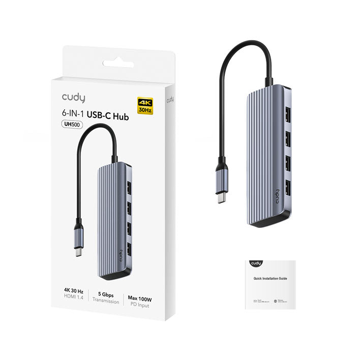 Cudy UH500 6-IN-1 USB-C Hub 4K HDMI By Cudy - Buy Now - AU $76.30 At The Tech Geeks Australia