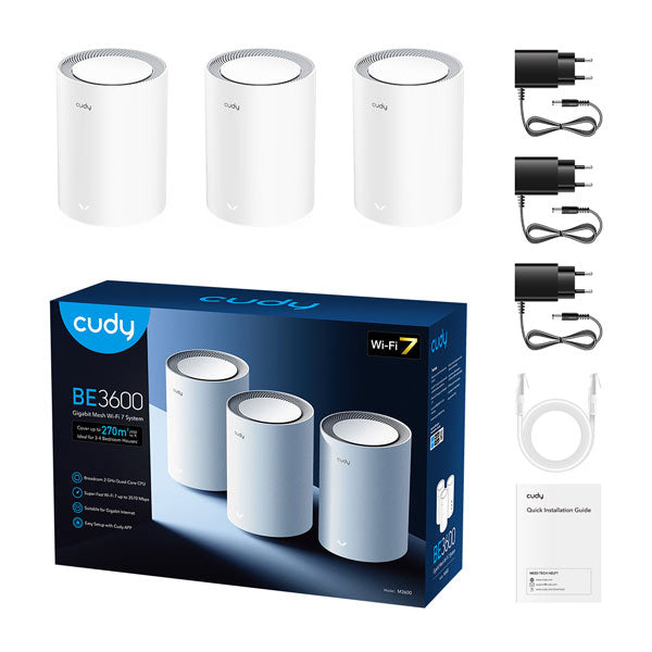M3600 1.0 Cudy BE3600 Gigabit Mesh Wi-Fi 7 System (3-pack) By Cudy - Buy Now - AU $387.44 At The Tech Geeks Australia