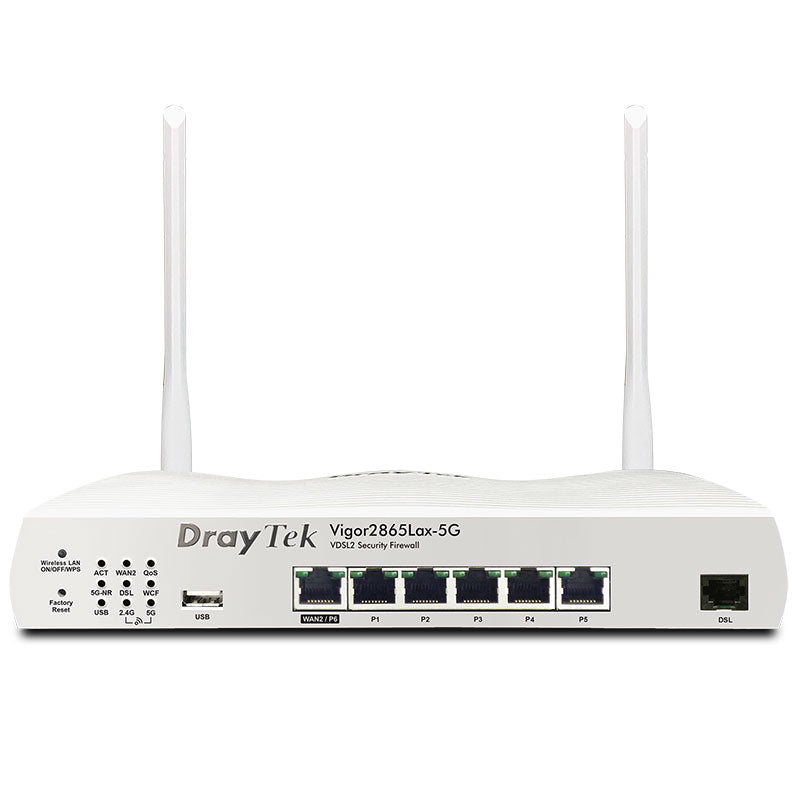 DV2865Lax-5G DrayTek Vigor2865Lax-5G Series 5G Embedded VDSL2 35b VPN Router with in-built WAN and Wi-Fi 6 support By DrayTek - Buy Now - AU $0 At The Tech Geeks Australia