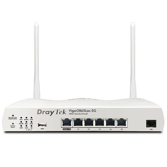 DV2865Lax-5G DrayTek Vigor2865Lax-5G Series 5G Embedded VDSL2 35b VPN Router with in-built WAN and Wi-Fi 6 support By DrayTek - Buy Now - AU $0 At The Tech Geeks Australia
