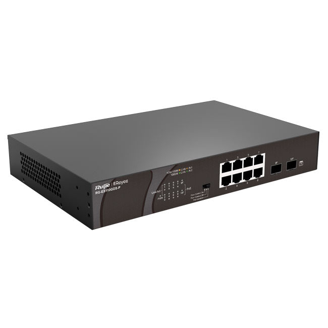 RG-ES110GDS-P Ruijie Reyee 8 ports for PoE/PoE+, 2 SFP ports: Unmanaged desktop switch By Ruijie - Buy Now - AU $256.30 At The Tech Geeks Australia