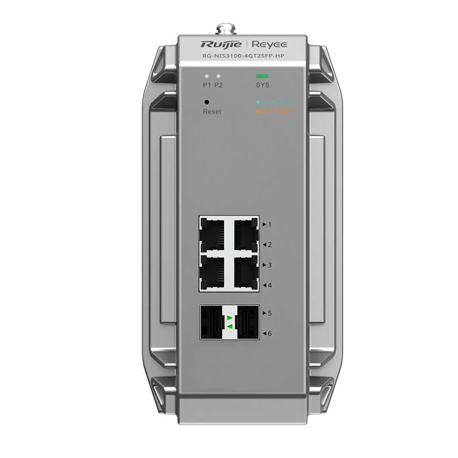 Ruijie  Reyee RG-NIS3100-4GT2SFP-HP Industrial Managed Switch, 4-Port Gigabit PoE/PoE+, 2-Port SFP, 120W PoE Power budget By Ruijie - Buy Now - AU $649 At The Tech Geeks Australia