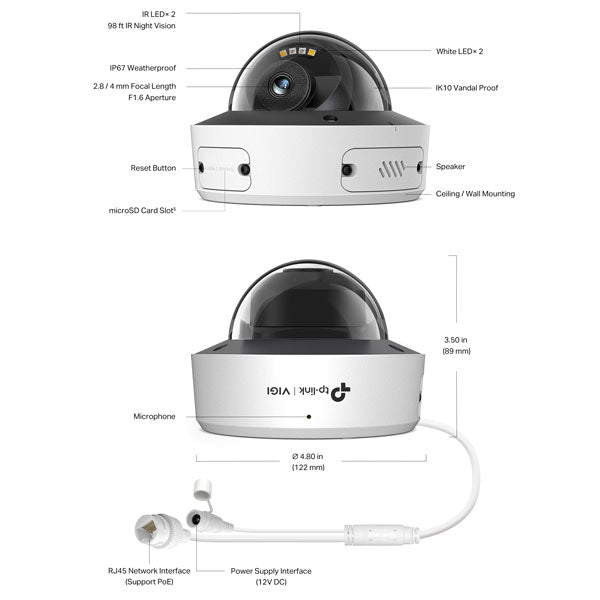 InSight S285 TP-Link VIGI 8MP Full-Colour Dome Network Camera (2.8mm) By TP-LINK - Buy Now - AU $217.27 At The Tech Geeks Australia