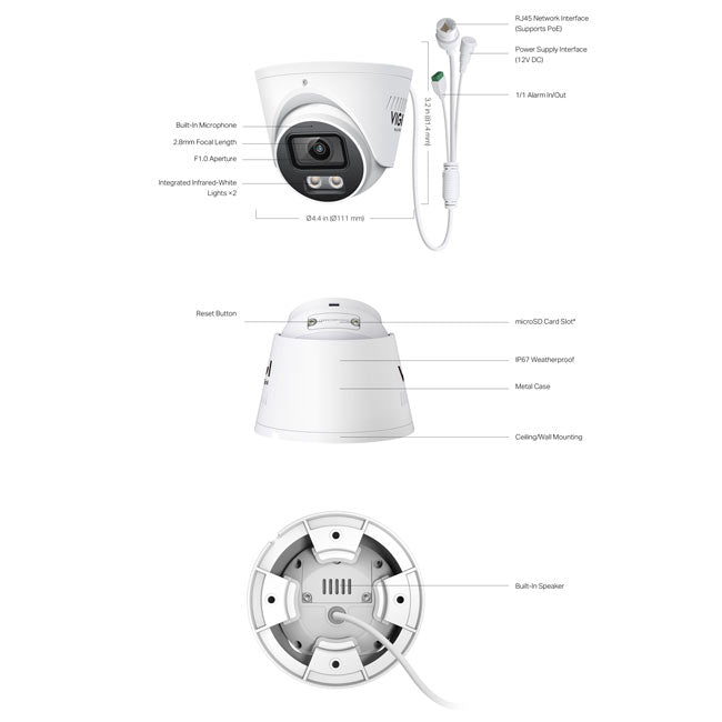 InSight S445S TP-Link VIGI 4MP ColourPro 2.0 Turret Network Camera (2.8mm) By TP-LINK - Buy Now - AU $317.27 At The Tech Geeks Australia