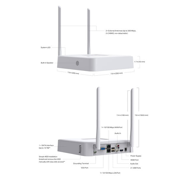 TP-Link VIGI NVR1108H-W 8 Channel Wi-Fi Network Video Recorder, 4K HDMI Output€16MP Decoding Capacity€RX/TX-80Mbps/60Mbps€8-Channel Simultaneous By TP-LINK - Buy Now - AU $142.35 At The Tech Geeks Australia