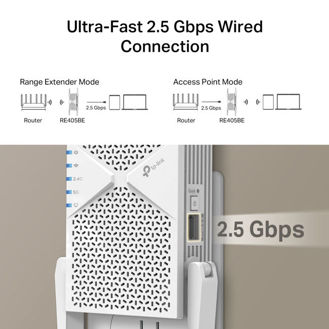 RE405BE TP-Link BE6500 Dual-Band Wi-Fi 7 Range Extender By TP-LINK - Buy Now - AU $355.33 At The Tech Geeks Australia
