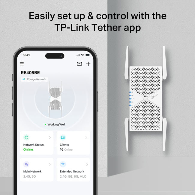 RE405BE TP-Link BE6500 Dual-Band Wi-Fi 7 Range Extender By TP-LINK - Buy Now - AU $355.33 At The Tech Geeks Australia