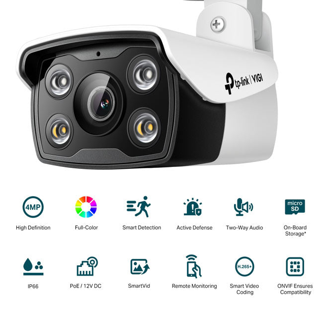 TP-Link VIGI 4MP C340(4mm) Outdoor Full-Colour Bullet Network Camera,4mm Lens, Smart Detection, 3YW By TP-LINK - Buy Now - AU $66.49 At The Tech Geeks Australia