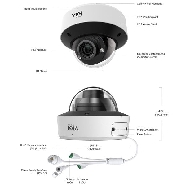 InSight S245ZI TP-Link VIGI 4MP IR Motorised Varifocal Dome Network Camera By TP-LINK - Buy Now - AU $299.09 At The Tech Geeks Australia
