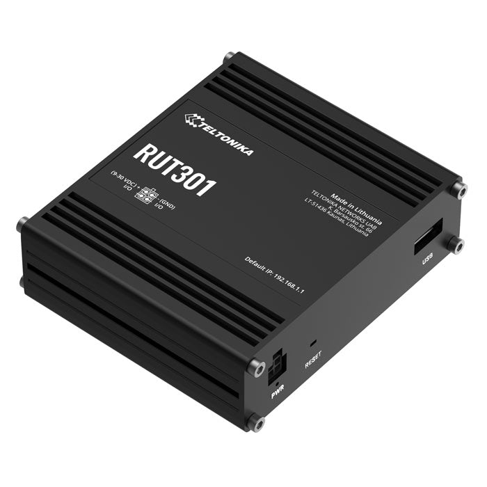 Teltonika RUT301 Industrial Ethernet Router, Rugged Industrial Ethernet Router, 5 Ethernet Ports, 2 Configurable Digital Inputs/Outputs, PSU included By Teltonika - Buy Now - AU $135.52 At The Tech Geeks Australia