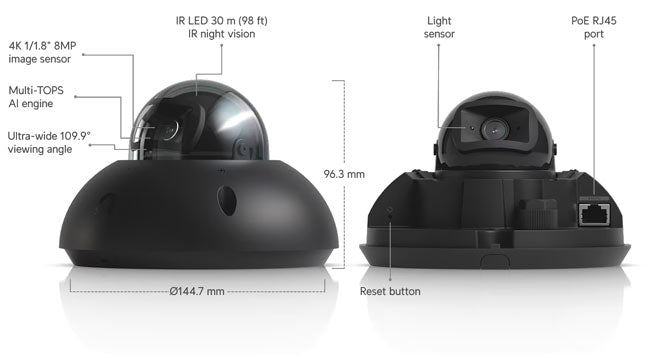 UVC-G6-Dome-B Ubiquiti UniFi Protect Camera G6 Dome (Black) By Ubiquiti - Buy Now - AU $630 At The Tech Geeks Australia