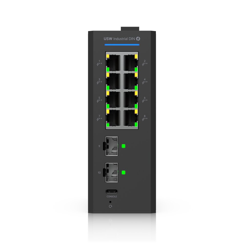 USW-Industrial-DIN-8-PoE - Ubiquiti Switch Industrial DIN 8 PoE