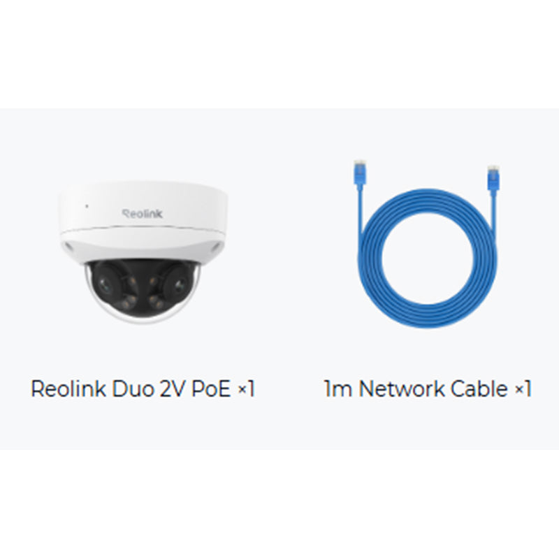 Reolink Duo 2V PoE 4K 8MP UHD IK10 Vandal-Proof PoE IP Camera - AU