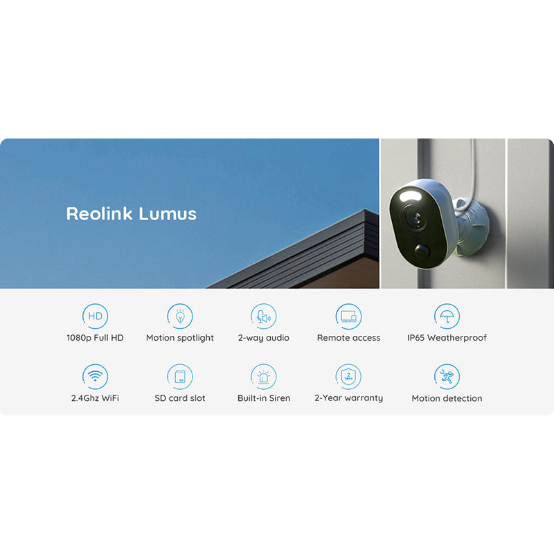 Reolink-Lumus Reolink Outdoor WiFi Security Camera with Spotlight By Reolink - Buy Now - AU $71 At The Tech Geeks Australia