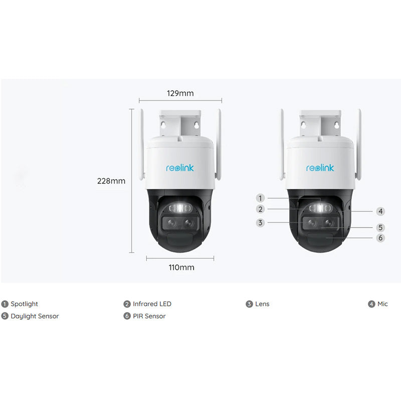 TrackMix LTE (Battery) Reolink 4K Dual-Lens PTZ Camera with LTE By Reolink - Buy Now - AU $387 At The Tech Geeks Australia