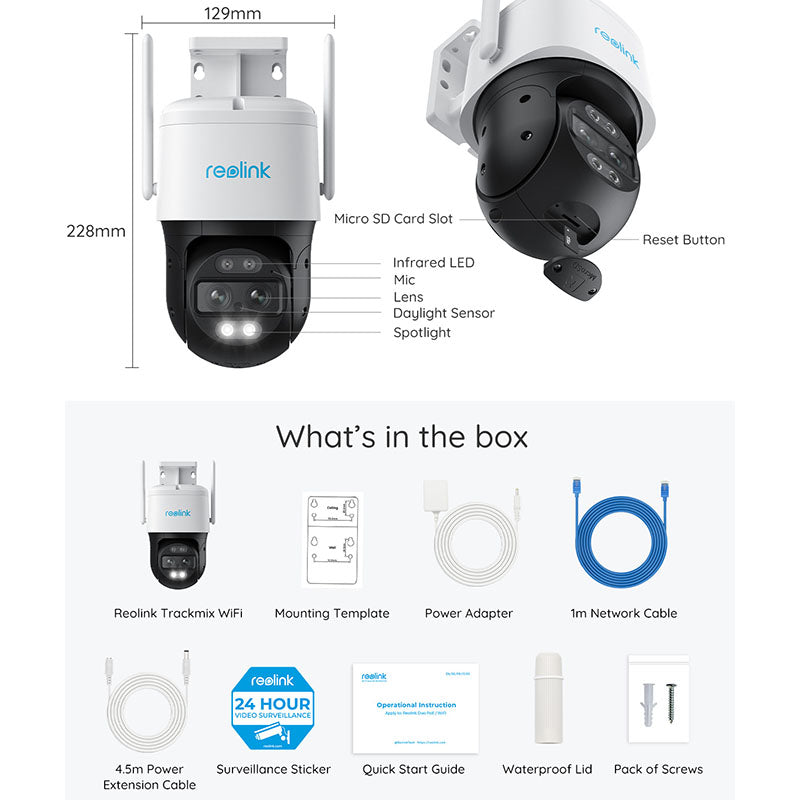 TrackMix-WiFi Reolink 4K Dual-Lens PTZ Camera with Motion Tracking By Reolink - Buy Now - AU $227 At The Tech Geeks Australia