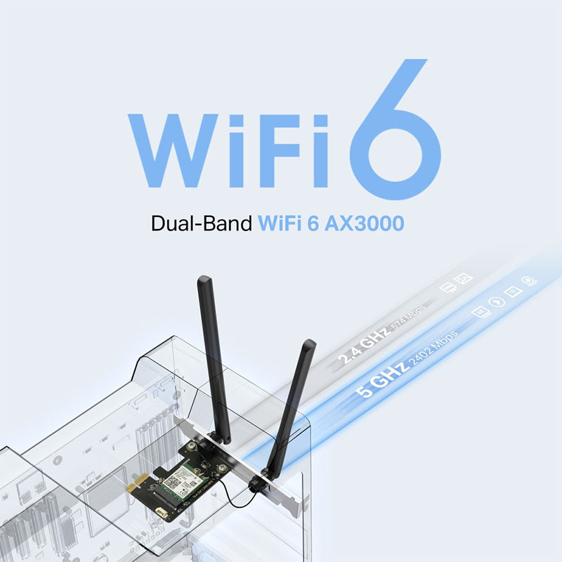 MA80XE TP-Link Mercusys AX3000 Wi-Fi 6 Bluetooth 5.2 PCIe Adapter By TP-LINK - Buy Now - AU $40.72 At The Tech Geeks Australia