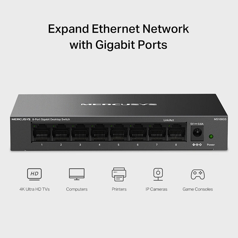 MS108GS Mercusys 8-Port Gigabit Desktop Switch By TP-LINK - Buy Now - AU $26.21 At The Tech Geeks Australia