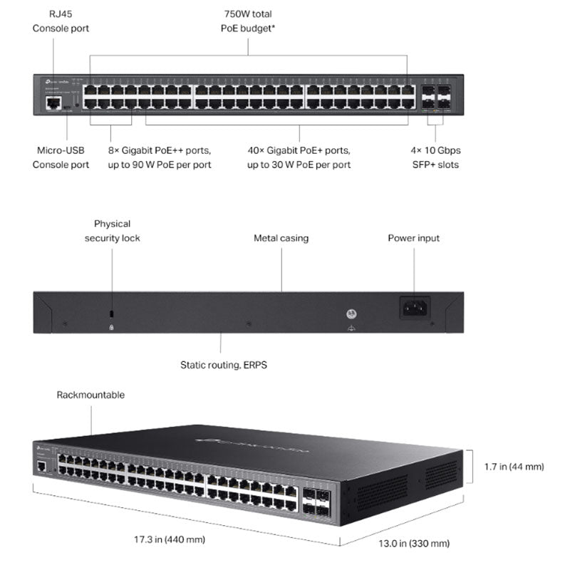 TL-SG3452XMPP TP-Link Omada 48-Port Gigabit and 4-Port 10GE SFP+ By TP-LINK - Buy Now - AU $866.91 At The Tech Geeks Australia
