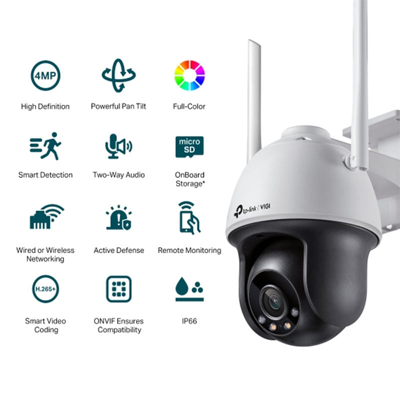 VIGI C540-W TP-Link VIGI 4MP Outdoor Full-Colour Wi-Fi Pan Tilt Network Camera By TP-LINK - Buy Now - AU $99.34 At The Tech Geeks Australia