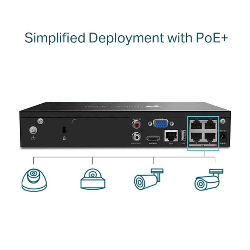 VIGI NVR1004H-4P TP-Link VIGI 4 Channel PoE+ Network Video VIGI NVR1004H-4P TP-Link VIGI 4 Channel PoE+ Network Video