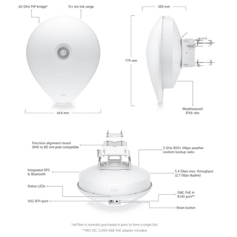 AF60-XR Ubiquiti airFiber 60 XR By Ubiquiti - Buy Now - AU $2158.33 At The Tech Geeks Australia