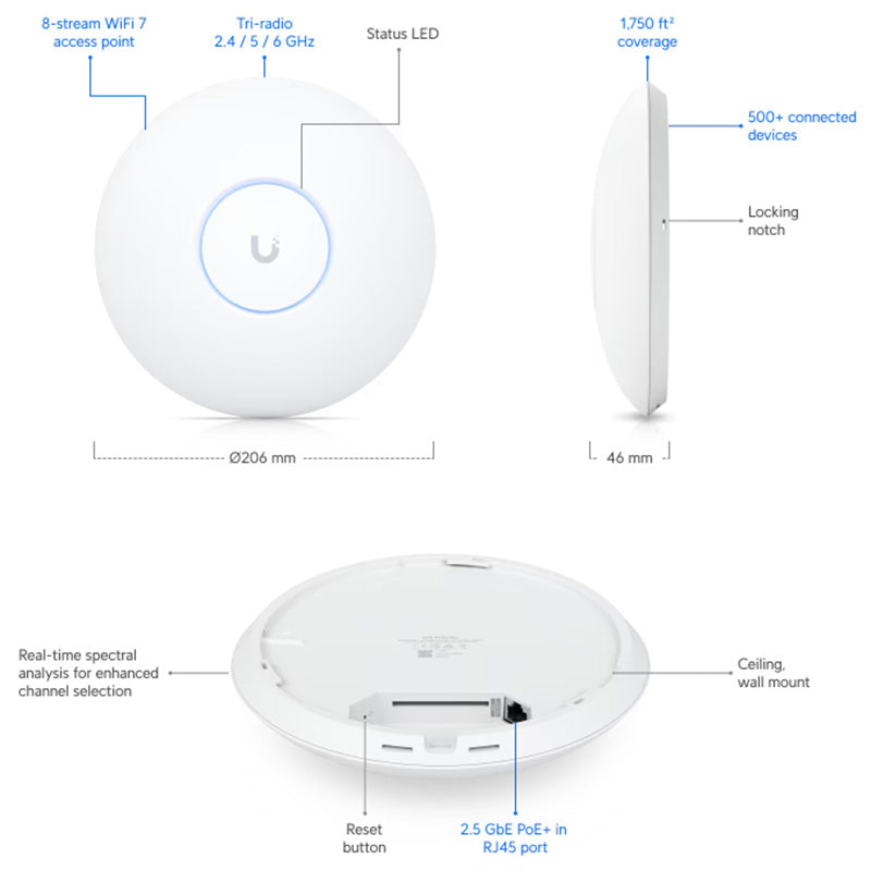 U7-Pro-Max Ubiquiti Unifi Wireless 7 Access Point By Ubiquiti - Buy Now - AU $545 At The Tech Geeks Australia