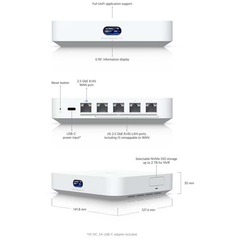 UCG-Max-1TB Ubiquiti Cloud Gateway Max (1TB Storage) - AU Stock