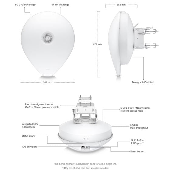 AF60-XG Ubiquiti UISP airFiber 60 XG Bridge By Ubiquiti - Buy Now - AU $2023.41 At The Tech Geeks Australia