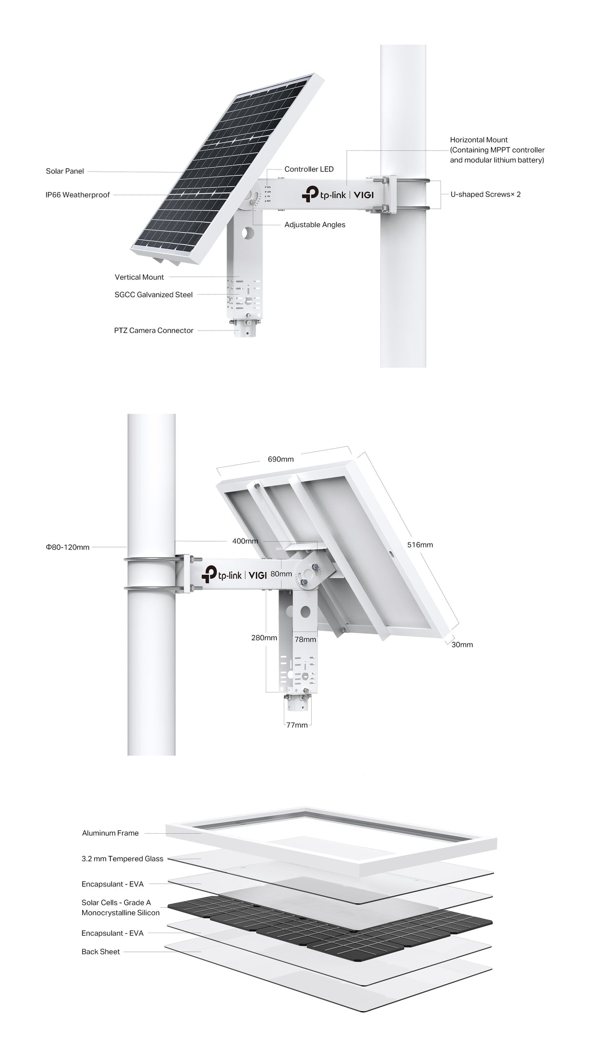 VIGI SP6030 - VIGI Intelligent 60W Solar Power Supply System By TP-LINK - Buy Now - AU $817 At The Tech Geeks Australia