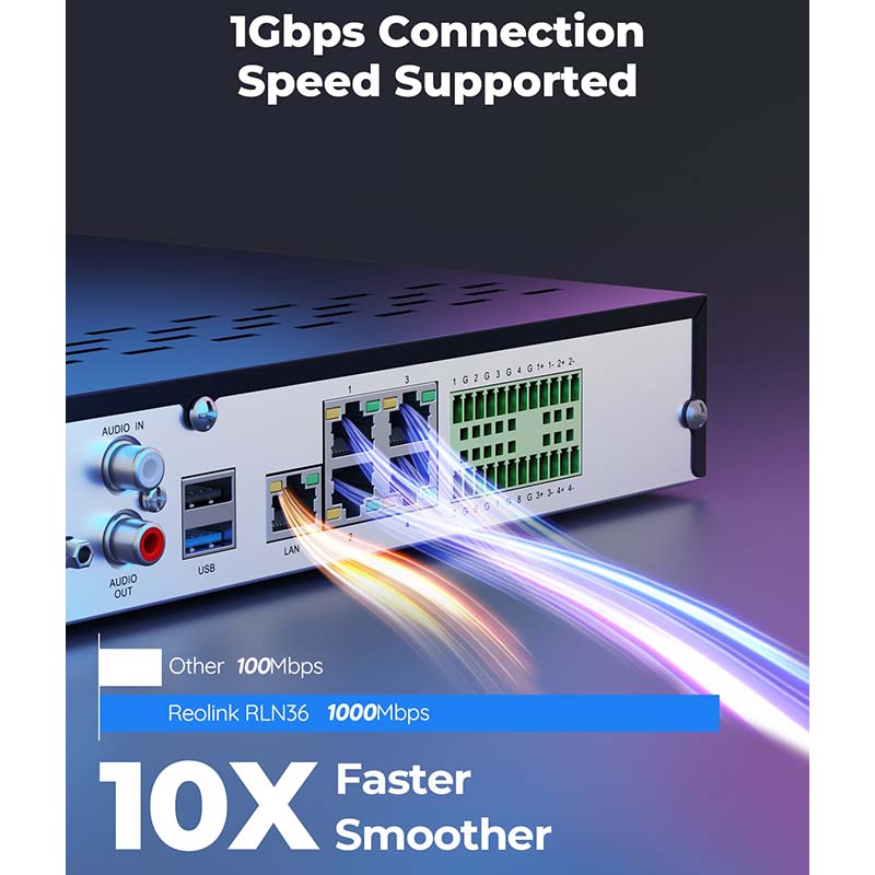 RLN36 Reolink 36-Channel NVR with upto 48TB Storage Capacity (No