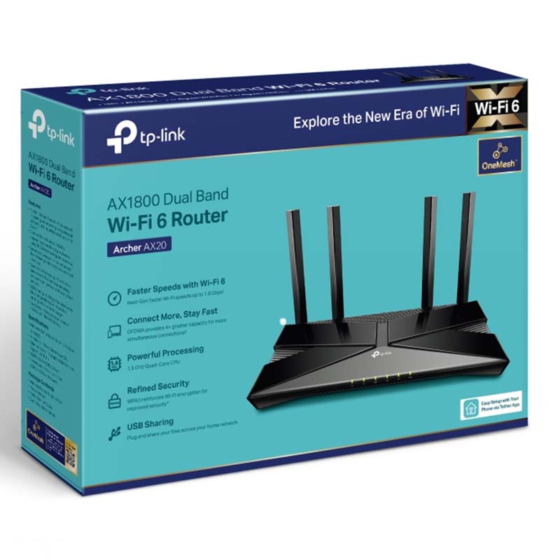 ARCHER AX20 TP-Link AX1800 Dual-Band Wi-Fi 6 Router By TP-LINK - Buy Now - AU $159.85 At The Tech Geeks Australia