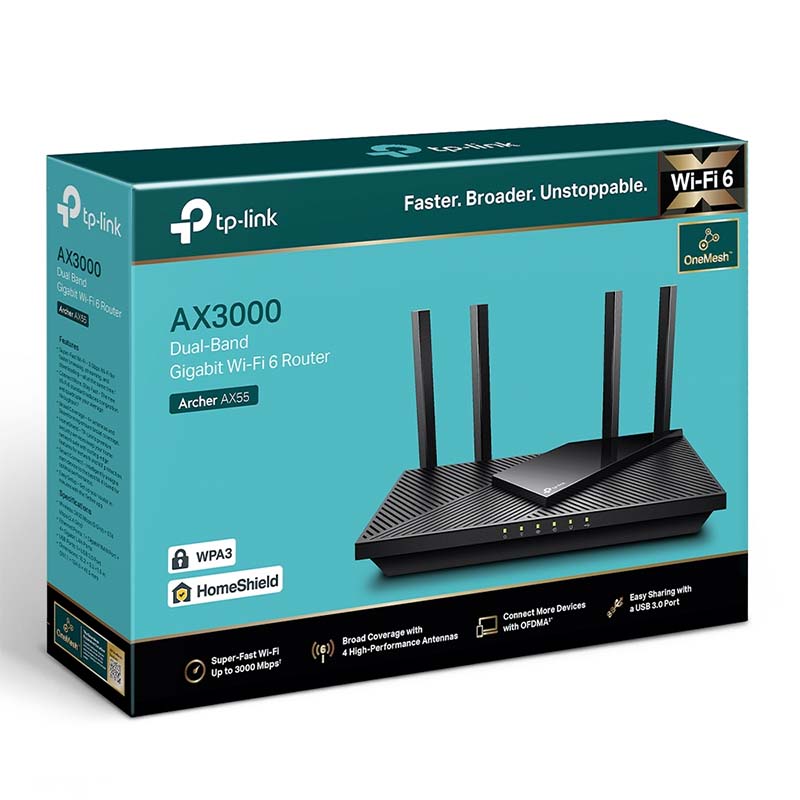 ARCHER AX55 TP-Link AX3000 Dual Band Gigabit Wi-Fi 6 Router By TP-LINK - Buy Now - AU $146.25 At The Tech Geeks Australia