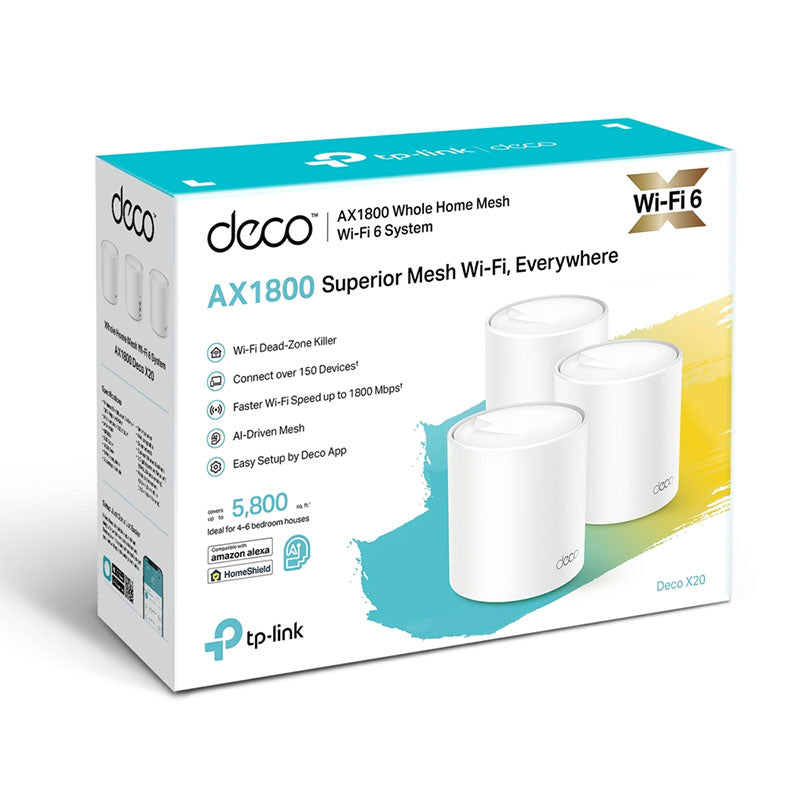 DECO X20(3-PACK) TP-Link AX1800 Whole Home Mesh Wi-Fi 6 System