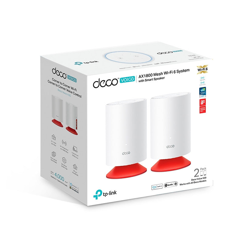 DECO VOICE X20(2-PACK) TP-Link AX1800 Mesh Wi-Fi 6 System with Smart Speaker By TP-LINK - Buy Now - AU $478.80 At The Tech Geeks Australia