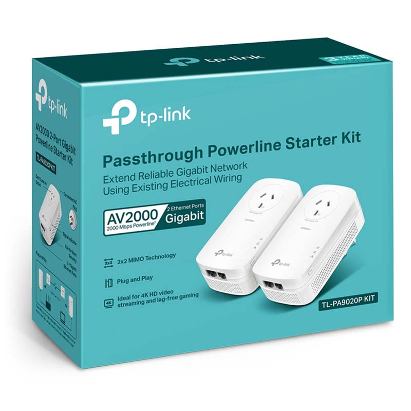 TL-PA9020PKIT TP-Link AV2000 2-Port Gigabit Passthrough Powerline Starter Kit By TP-LINK - Buy Now - AU $198.95 At The Tech Geeks Australia